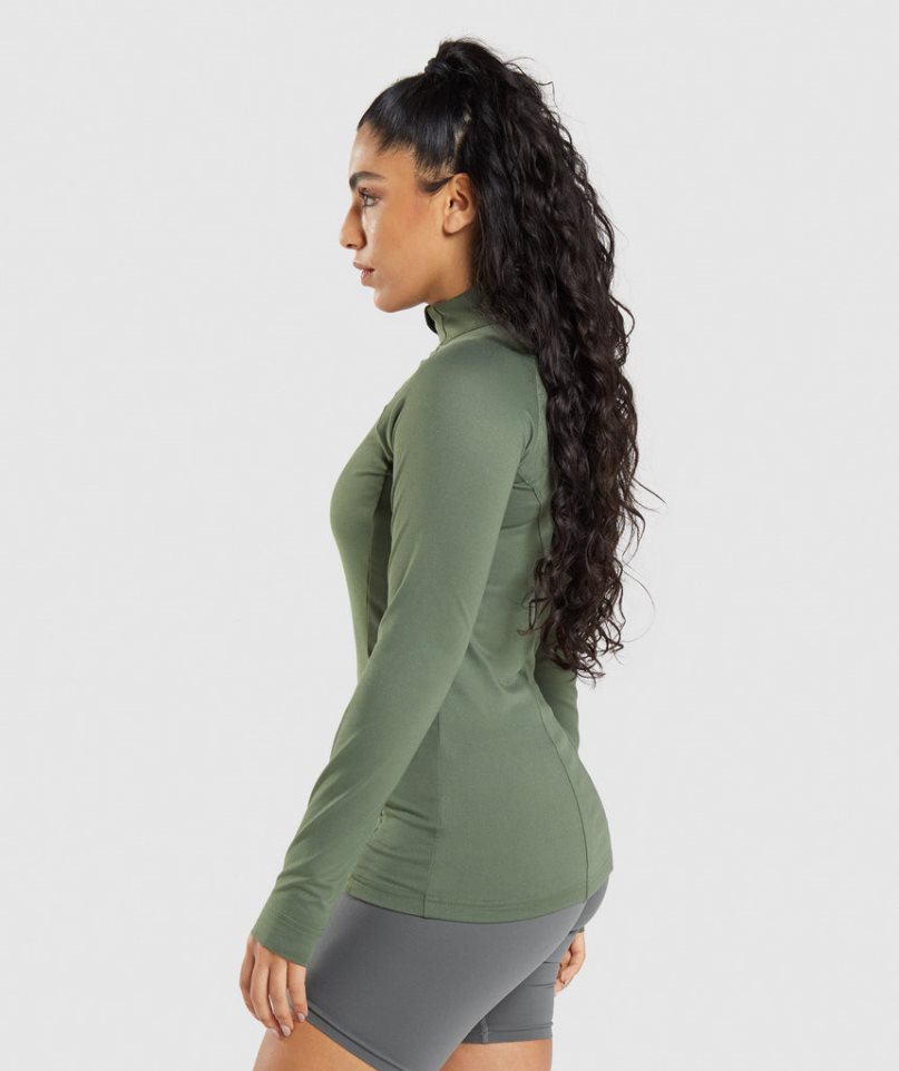 Kurtka Gymshark Treningowe Damskie Oliwkowe | PL 439ISM